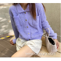 Female elegant small fragrance short knitted cardigan